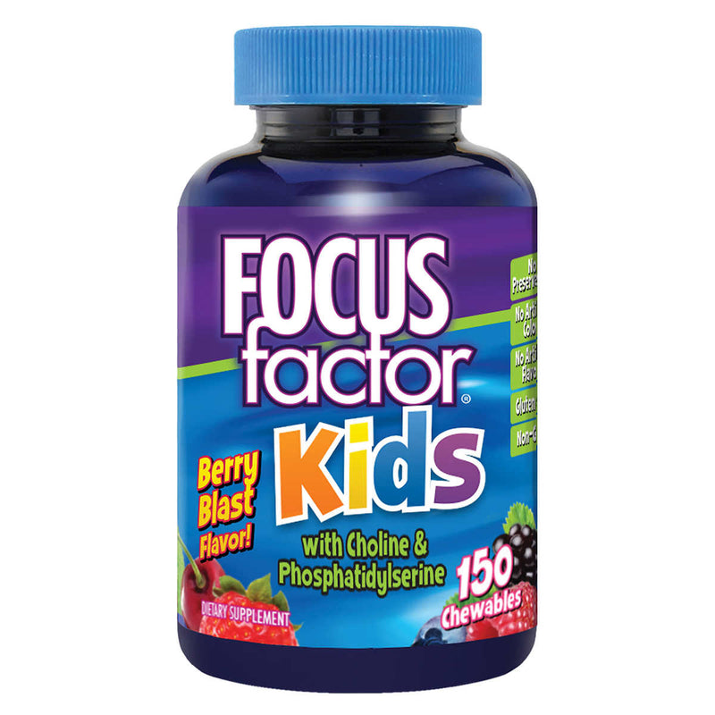 Focus Factor Kids Extra Strength Daily Chewable for Brain Health Support, 120 Count