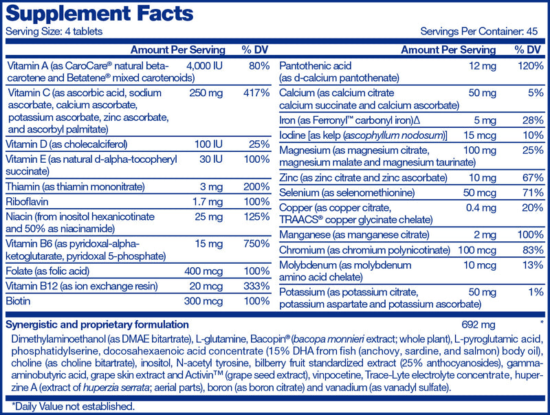 Focus Factor Brain Supplement Multivitamin Improve Memory and Clarity Boost Concentration Neuro Energy Learning Reasoning for Men and Women 180 Tablets