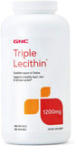 GNC Triple Lecithin 1200mg, 180 Softgels, Supports a Healthy Heart, Liver and Nervous System