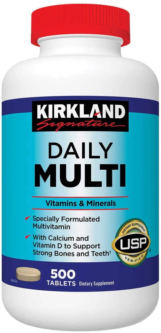 Kirkland Signature Daily Multi Vitamins & Minerals Tablets EIzDnG, 500 Count Bottle