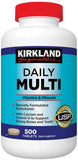 Kirkland Signature Daily Multi Vitamins & Minerals Tablets EIzDnG, 500 Count Bottle