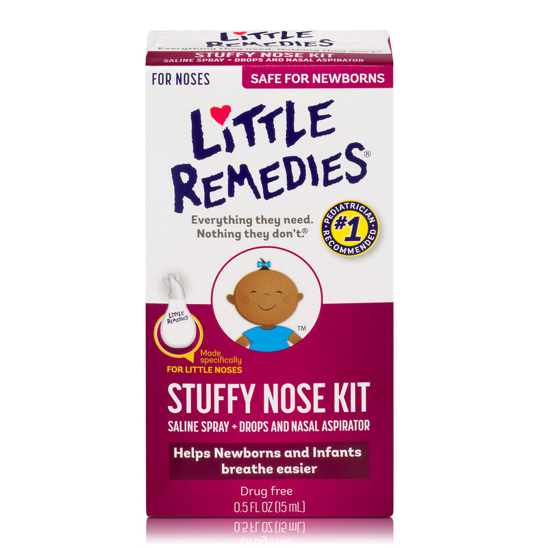 Little Remedies Stuffy Nose Kit, Saline Spray & Aspirator (0.5 FL.OZ, 15ml)