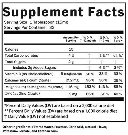 Naturade Liquid Calcium with Magnesium & Vitamin D3 for Kids – 16 fl oz.