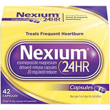 Nexium 24HR (42 Count, ClearMinis) All-Day, All-Night Protection from Frequent Heartburn Medicine with Esomeprazole Magnesium 20mg Acid Reducer, 38% Smaller Capsule