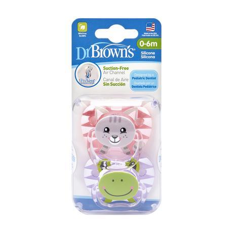 Dr Brown's Pacifiers (0-6+) Cat and Frog