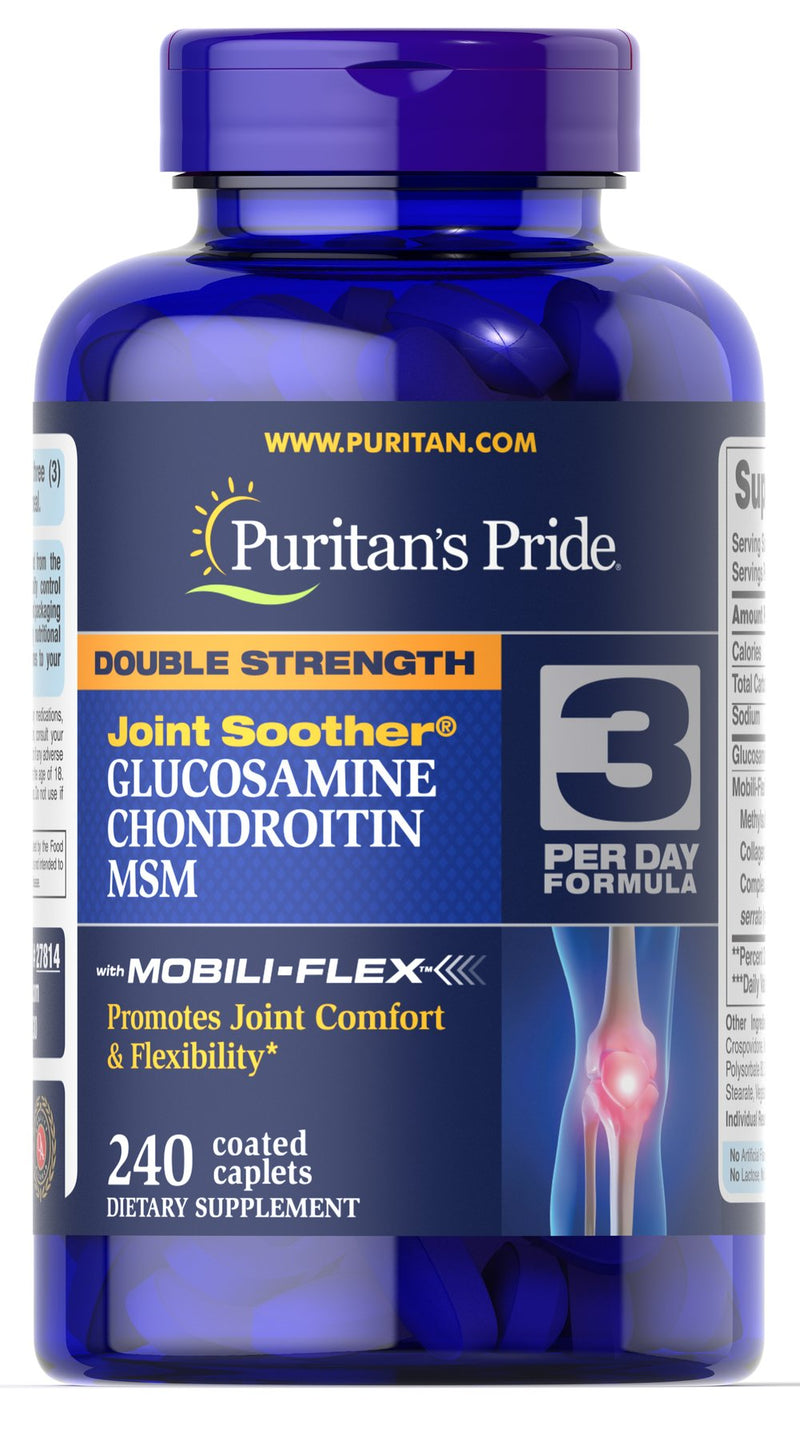 Puritan's Pride Double Strength Glucosamine, Chondroitin and Msm Joint Soother (240 Count)