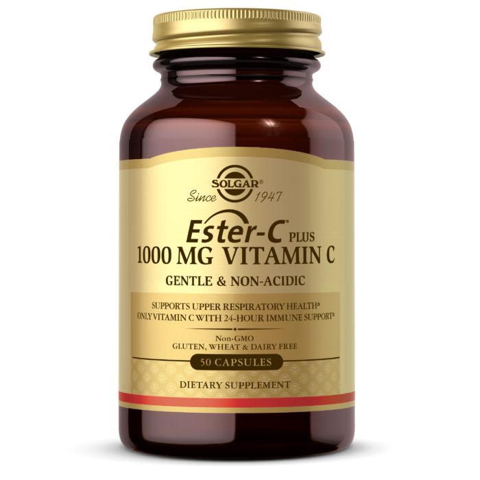Solgar Ester-C Plus 1000 mg Vitamin C , 50 Tablets - Gentle On The Stomach & Non Acidic - Antioxidant & Immune System Support - Non GMO, Vegan, Gluten Free, Kosher - 50 Servings
