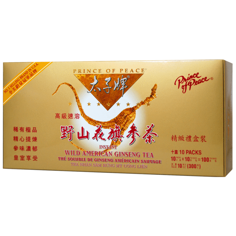 Prince of Peace Instant Wild American Ginseng Tea, 100 packs, 10 oz/300 g