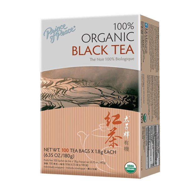 PRINCE OF PEACE 100% Organic Black Tea, 100 Tea Bags, 6.35 oz/180 g