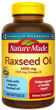 Nature Made Flaxseed Oil 1400 mg Softgels, 100 Count