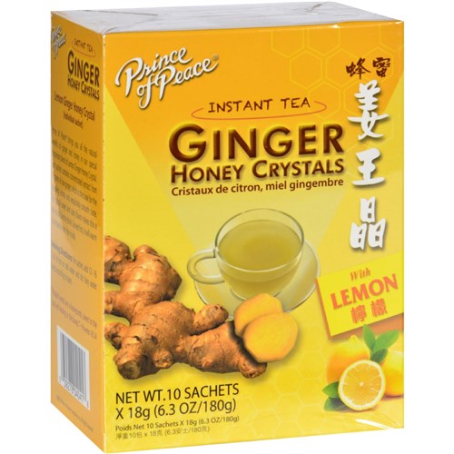 Prince of Peace Lemon Ginger Honey Crystals, 10 sachets, 6.3 oz/180 g