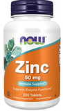 NOW Supplements, Zinc (Zinc Gluconate) 50 mg, Supports Enzyme Functions*, Immune Support*, 250 Tablets