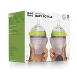 Comotomo Natural Feel Baby Bottle, Anti-Colic Nipple for Newborns, Slow Flow, Green, 5 Ounce, 2 Count