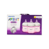 Philips AVENT 3-Pack Natural Wide-Neck Bottles - Pink (4 oz, 125 ml)