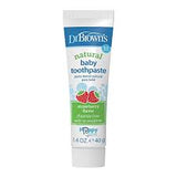 Dr. Brown's natural baby toothpaste strawberry flavor, 0-3 years 14 oz/40g