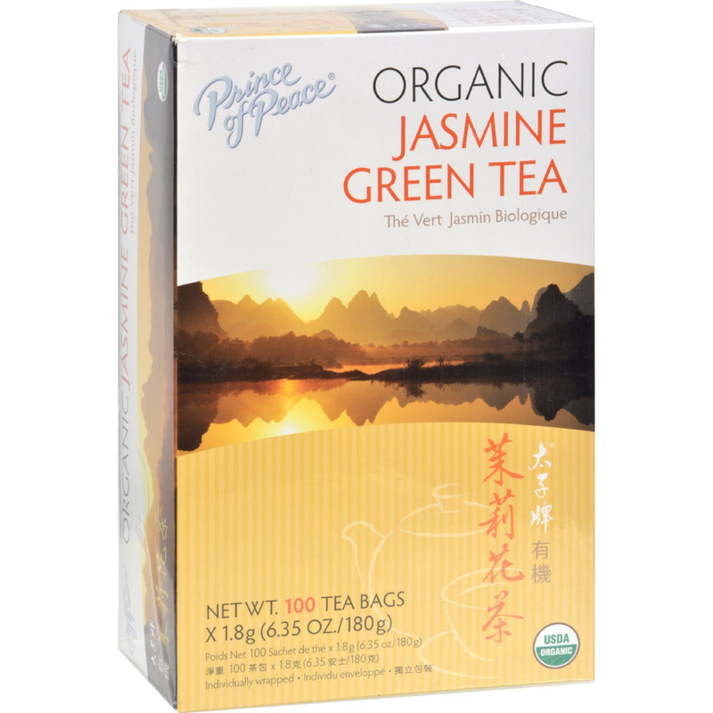 PRINCE OF PEACE POP 100% Organic Jasmine Green Tea, 100 Tea Bags, 6.35 oz/180 g