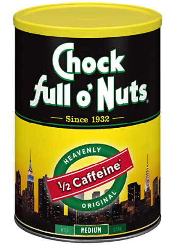 Chock Full o'Nuts Coffee, Heavenly Half Caffeine Ground, 10.3 Ounce