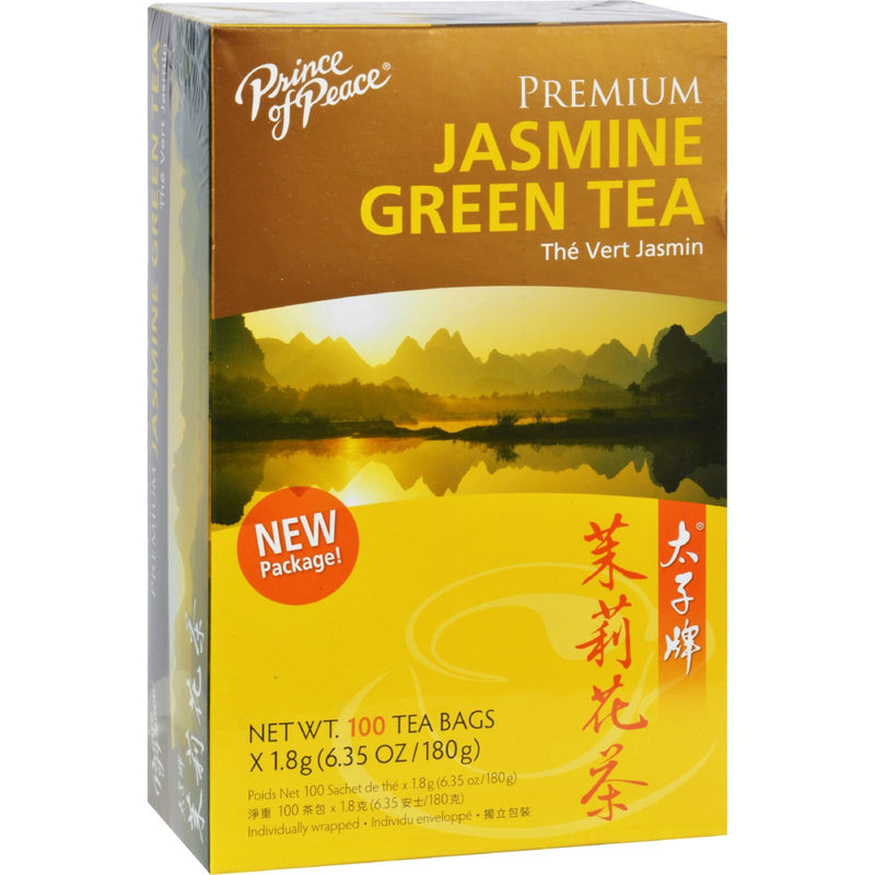 PRINCE OF PEACE Premium Jasmine Green Tea, 100 Tea Bags, 6.35 oz/180g
