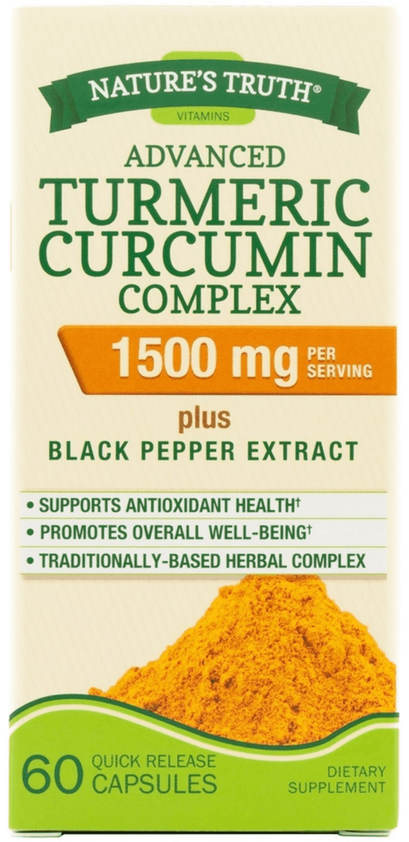 Nature's Truth Turmeric Curcumin Advanced Complex 1500 mg Capsules 60 ea (1 Pack)