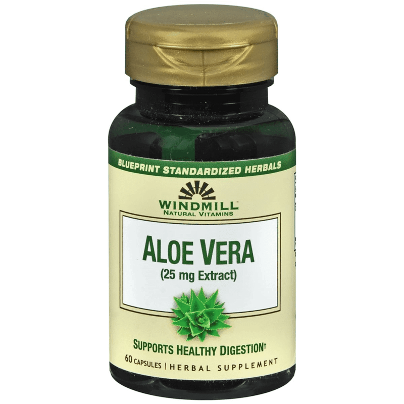 Windmill Natural Vitamins Aloe Vera 25 mg Herbal Supplement, 60 ea (1 Pack)