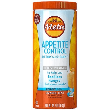 Meta Appetite Control Dietary Supplement Sugar-Free Powder, Orange Zest 14.70 oz (1 Pack)