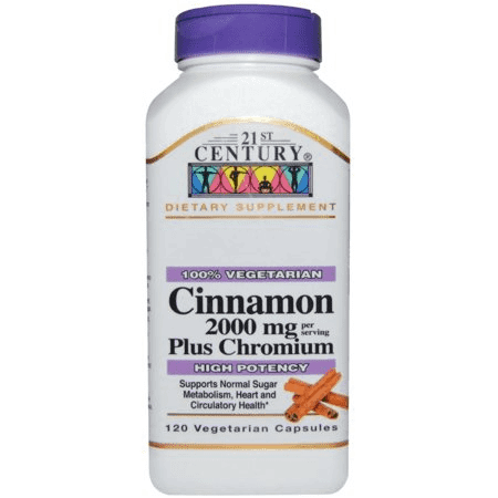 21st Century Cinnamon 2000 mg Per Serving Plus Chromium Vegetarian Capsules 120 ea (1 Pack)