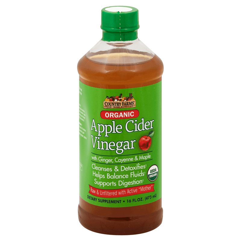 Country Farms  Apple Cider Vinegar, Organic With Ginger, Cayenne & Maple 16 oz (1 Pack)