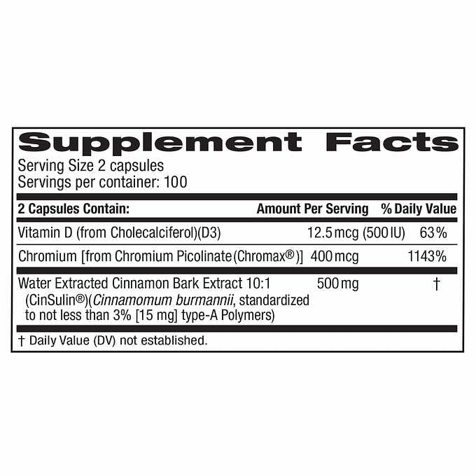 Trunature Advanced Strength Cinsulin 200 Capsules